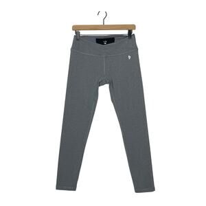 Ellie Cropped‎ Leggings Size Large Gray Mid Rise Crossover Waist Band Activewear